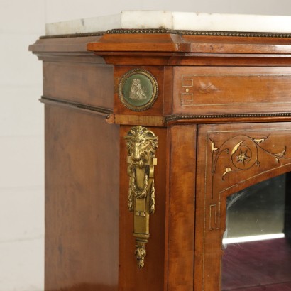 Kleine Vitrine Kirschbaum Elfenbein Keramik Frankreich 19. Jahrhundert