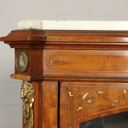 Kleine Vitrine Kirschbaum Elfenbein Keramik Frankreich 19. Jahrhundert