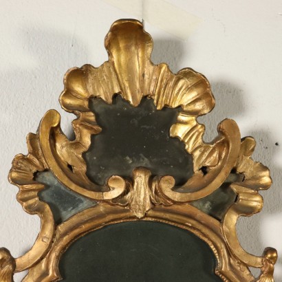 Pair of Wall Mirrors Gilded Wood Italy First Half of 1700s