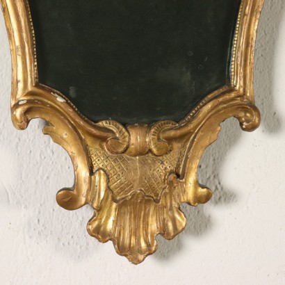 Pair of Wall Mirrors Gilded Wood Italy First Half of 1700s