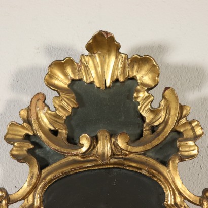 Pair of Wall Mirrors Gilded Wood Italy First Half of 1700s
