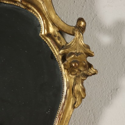 Pair of Wall Mirrors Gilded Wood Italy First Half of 1700s