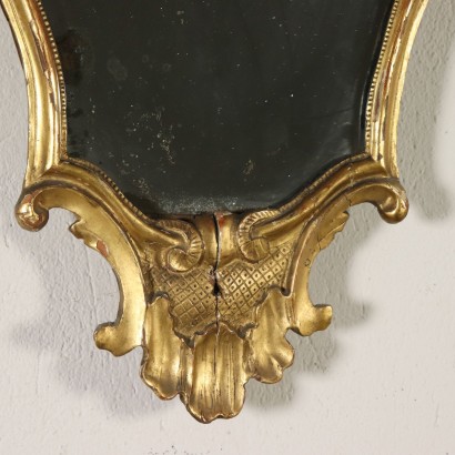 Pair of Wall Mirrors Gilded Wood Italy First Half of 1700s