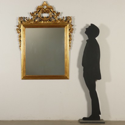 Large Gilded Carved Mirror Italy First Half of 1900s