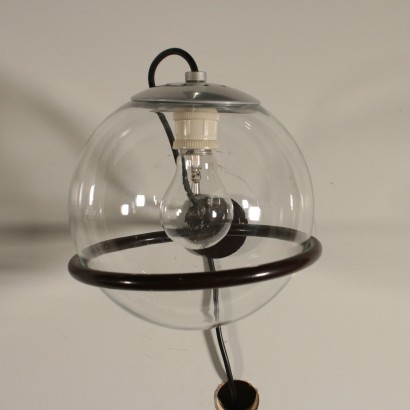 Paar Wandleuchten Gino Sarfatti Metall Glas Italien 60er Jahre.