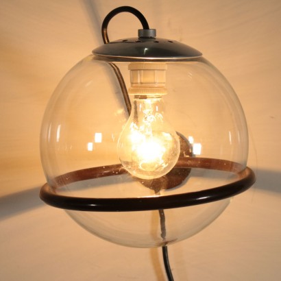 Paar Wandleuchten Gino Sarfatti Metall Glas Italien 60er Jahre.