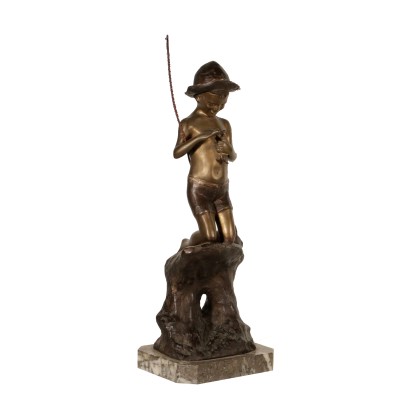 Young Fisherman by Giovanni De Martino Bronze Early 1900s
