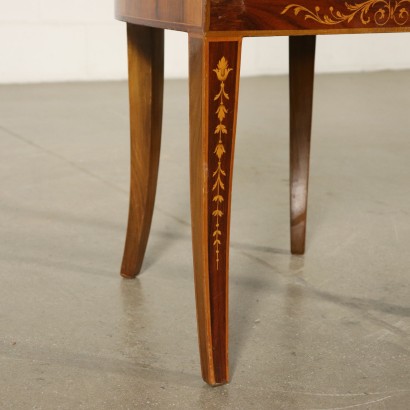 Set of Six Revival Gondola Chairs Maple Inlays Italy Mid 1900s