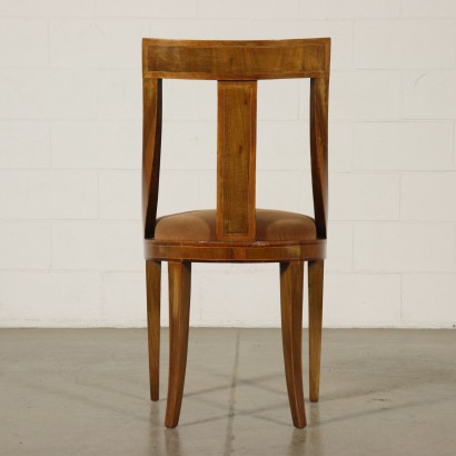 Set of Six Revival Gondola Chairs Maple Inlays Italy Mid 1900s