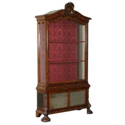 Elegant Glass Cabinet with Inlays Holland Early 1800s