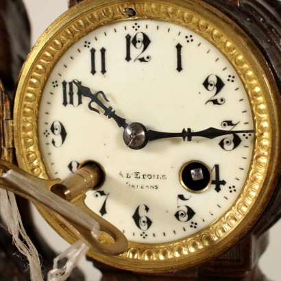 Pendule de Table Marbre Antimoine Bronze Métal France '900