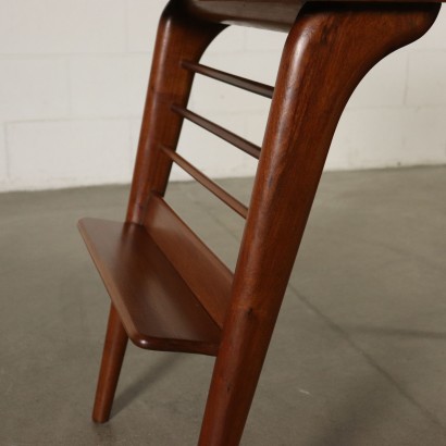 Writing Desk with Drawer Teak Veneer Vintage Argentine 1950s