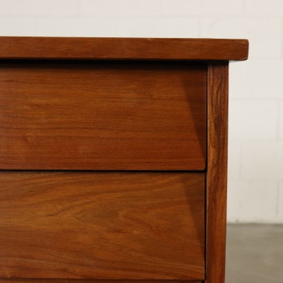 Writing Desk with Drawer Teak Veneer Vintage Argentine 1950s