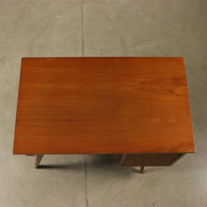 Writing Desk with Drawer Teak Veneer Vintage Argentine 1950s