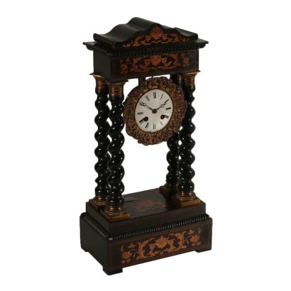 Portico Clock Gilded Bronze Maple France First Half of 1800s