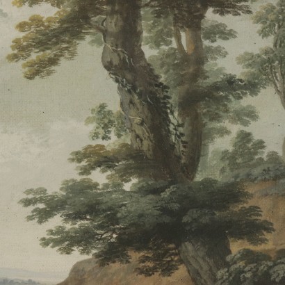 Landscape with Figures Attributed to Vincenzo Martinelli 18th Century