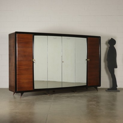 Garderobe Palisander Glas Messing Italien 50er - 60er Jahre