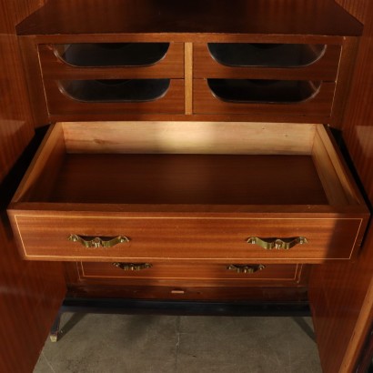 Garderobe Palisander Glas Messing Italien 50er - 60er Jahre