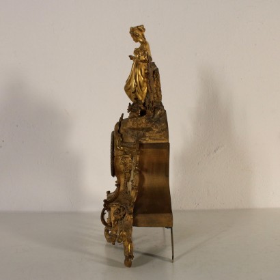 Pendule d'Appui Bronze doré Marbre blanche Vincenti & C.France Fin'800