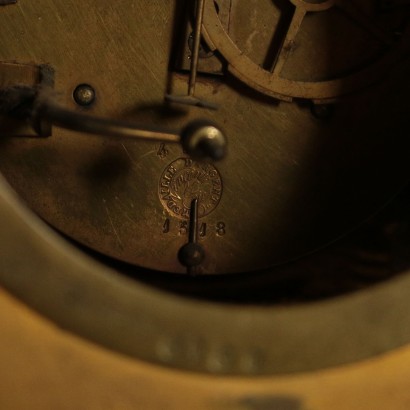 Pendule d'Appui Bronze doré Marbre blanche Vincenti & C.France Fin'800