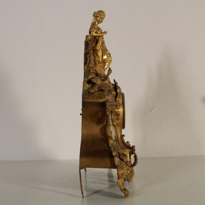 Pendule d'Appui Bronze doré Marbre blanche Vincenti & C.France Fin'800