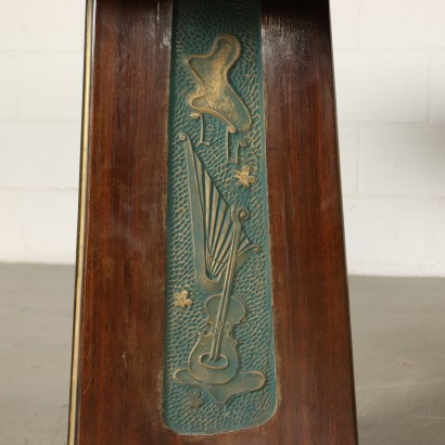Tisch Palisander Marmor Glas Vintage Italien 50er Jahre