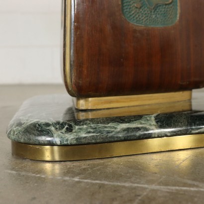 Tisch Palisander Marmor Glas Vintage Italien 50er Jahre