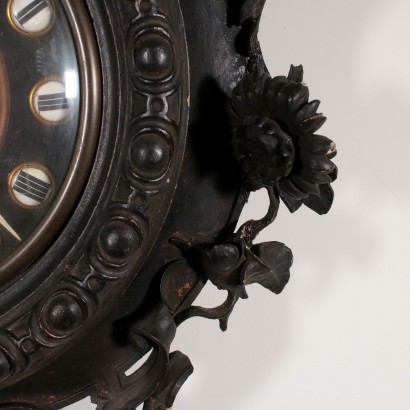 Pendule au Mur Sapin Commun Verre Fin '800 Début '900