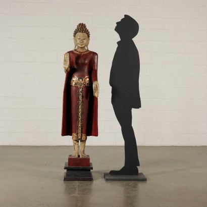 Buddha Hölzerne Skulptur Ost 20. Jahrhundert