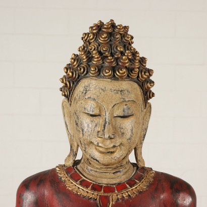 Buddha Hölzerne Skulptur Ost 20. Jahrhundert