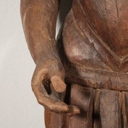 Hölzerne Skulptur Junger Mann Nordeuropa 17. Jahrhundert