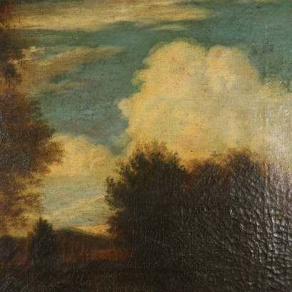 Landschaft mit Hirt und Herde Ölgemälde 18. Jahrhundert