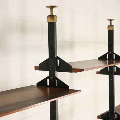 Deckenhohes Bücherregal Teakholz Vintage Italien 50er-60er Jahre