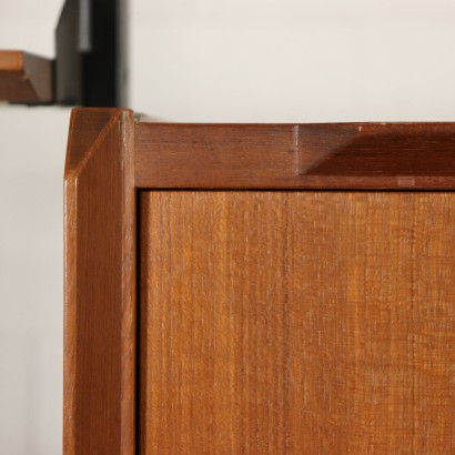 Deckenhohes Bücherregal Teakholz Vintage Italien 50er-60er Jahre