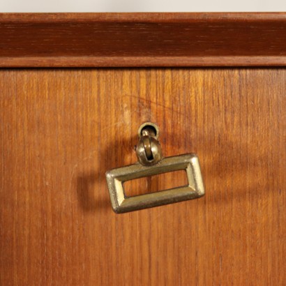 Deckenhohes Bücherregal Teakholz Vintage Italien 50er-60er Jahre