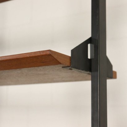 Deckenhohes Bücherregal Teakholz Vintage Italien 50er-60er Jahre