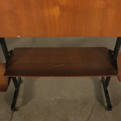 Deckenhohes Bücherregal Teakholz Vintage Italien 50er-60er Jahre