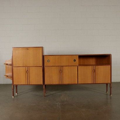 Buffet Teakholz Furnier Vintage Italien 60er Jahre