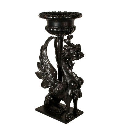 Neo-Renaissance Flowerpot Holder Carved Wood Italy Late 19th Century