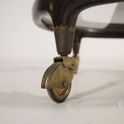 Servierwagen Gefärbtes Holz Glas Vintage Italien 50er Jahre