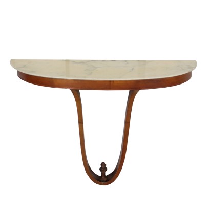 Wandkonsolentisch Buchenholz Marmorplatte Italien 50er Jahre.