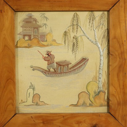 Buffetschrank Spiegel Ahorn furniertem Holz Italien 40er Jahre.