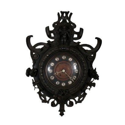 Pendule au Mur Sapin Commun Verre Fin '800 Début '900