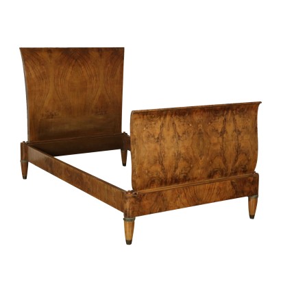 Einzelbett Jugendstil Nussbaumholz Italien 20. Jahrhundert