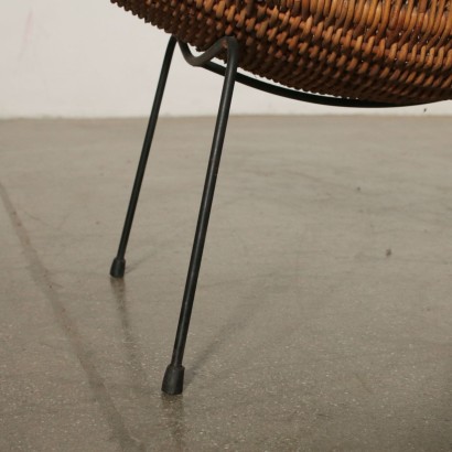 Zeitschriftenständer Rattan Metall Vintage Italien 60er Jahre