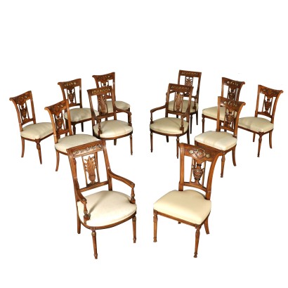 Vier Sessel und Acht Stühle Italien 20. Jahrhundert