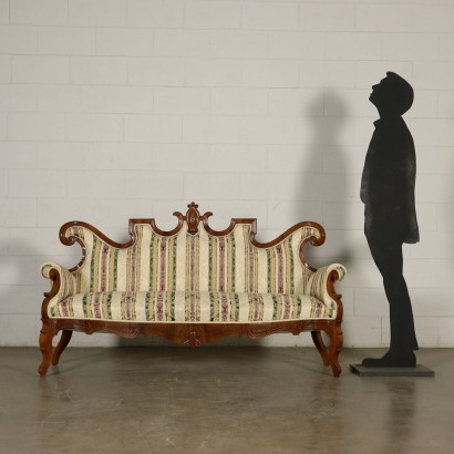 Louis Philippe Sofa Nussbaumholz Italien 19. Jahrhundert