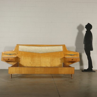 Doppelbett Ahorn Furnier Vintage Italien 50er-60er Jahre