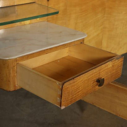 Doppelbett Ahorn Furnier Vintage Italien 50er-60er Jahre