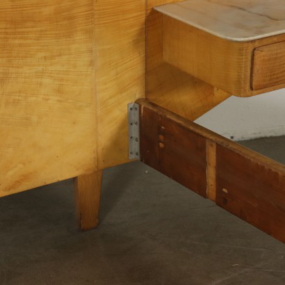 Doppelbett Ahorn Furnier Vintage Italien 50er-60er Jahre